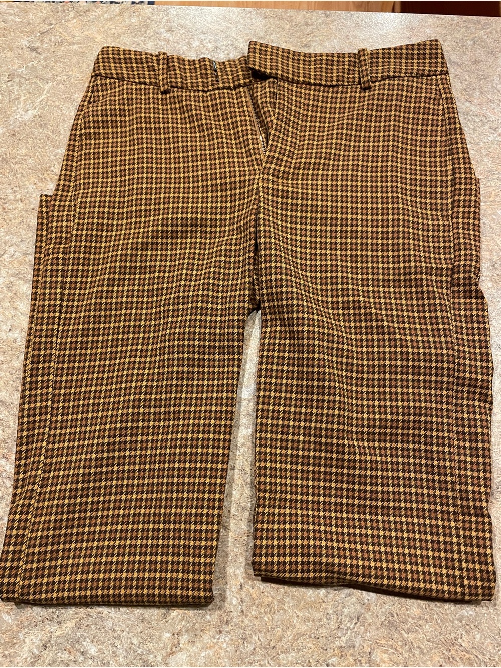 Free People Brown and Black Houndstooth Dress Pants